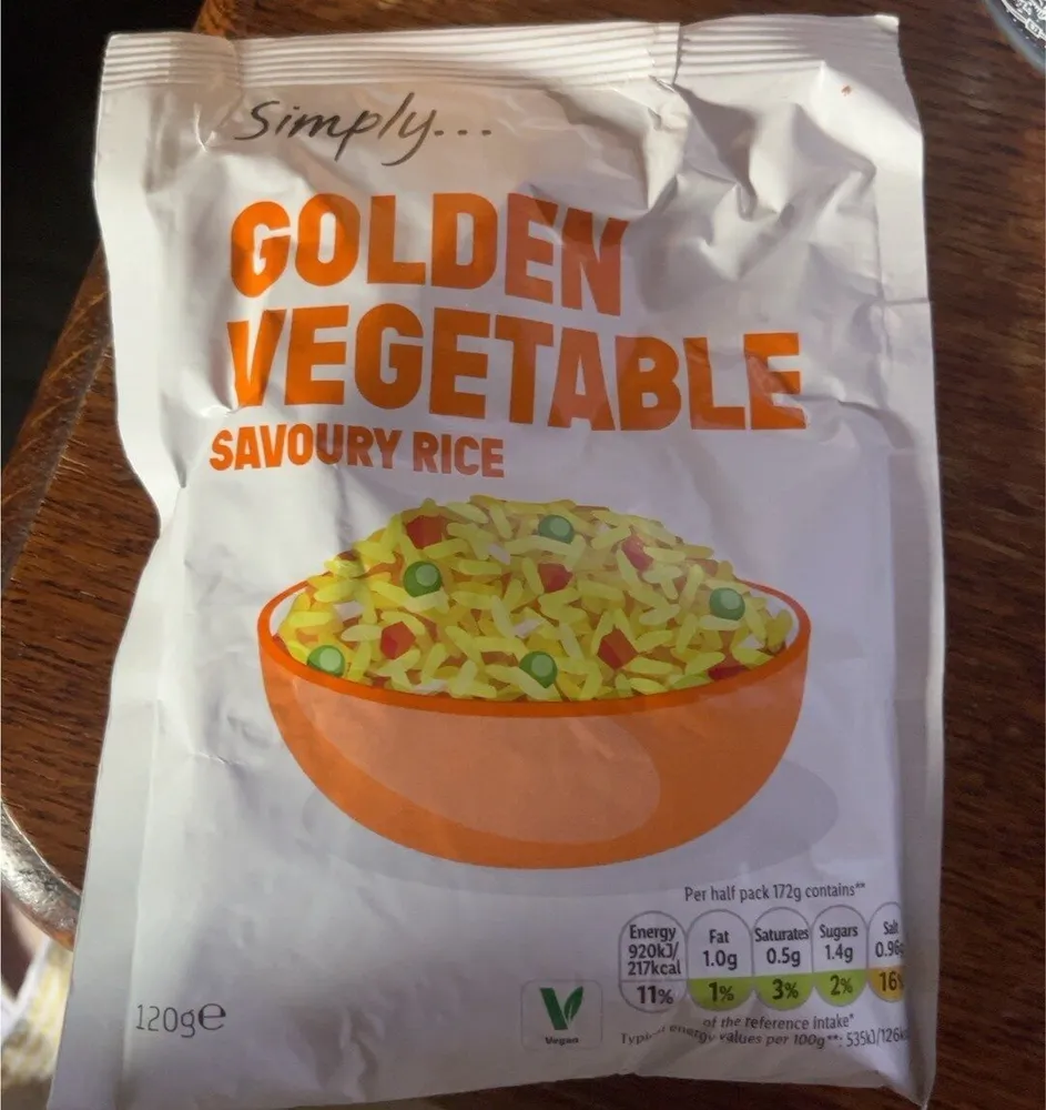 Golden vegetable savoury rice