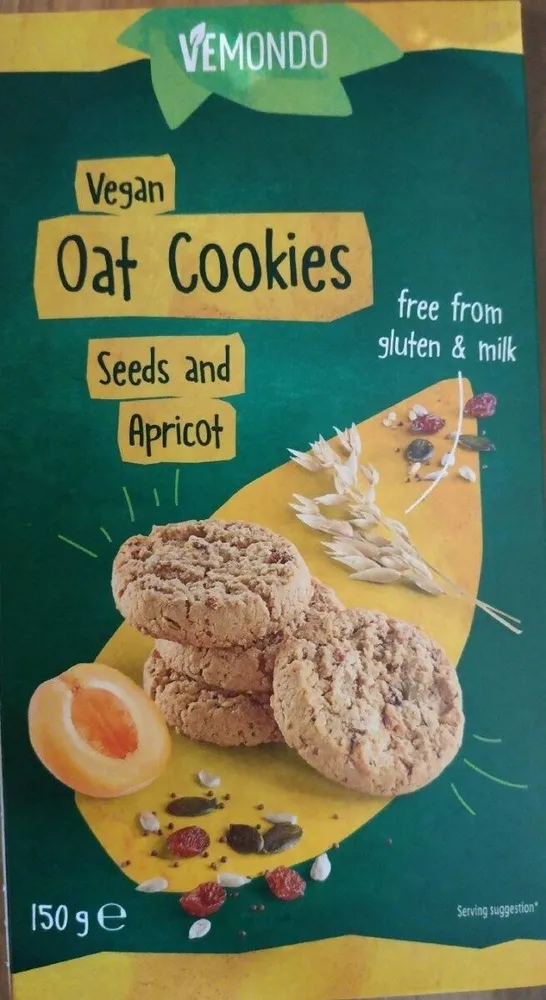 Vegana ora cookies seeds and apricot