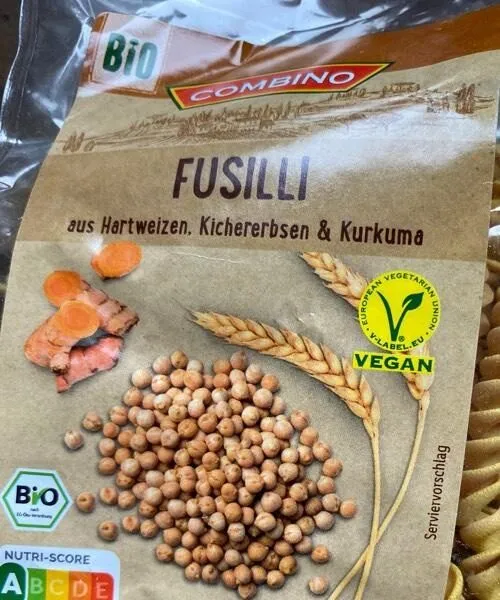 Fusilli aus Hartweizen, Kichererbsen & Kurkuma