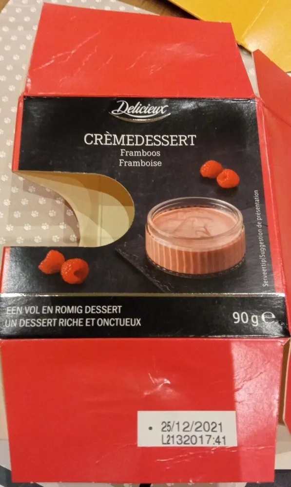 Crème dessert framboise