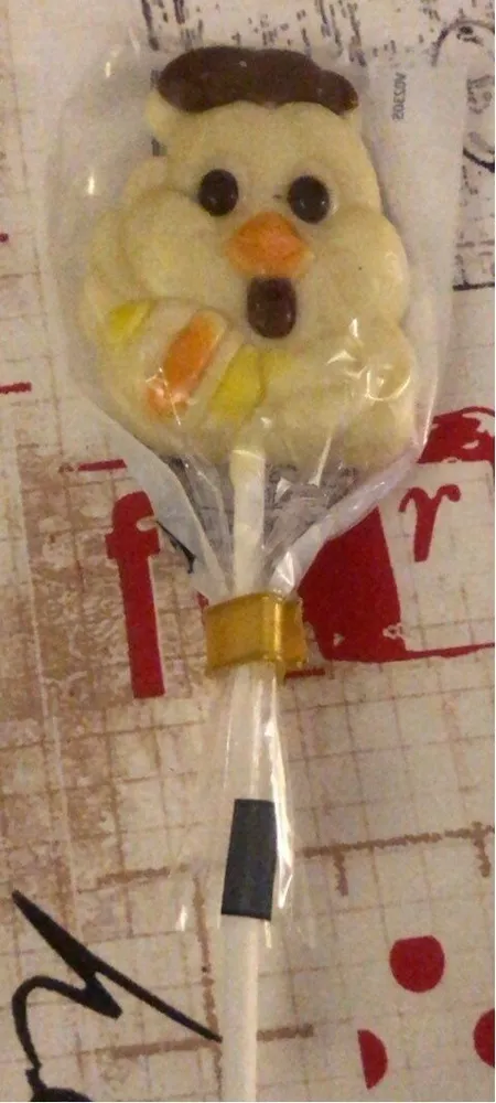 Sucette au chocolat blanc