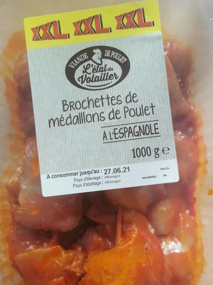 Brochettes de medaillon de poulet à l'espagnole