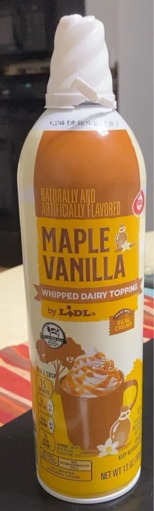 Maple vanilla with dairy topping