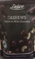Cashews coated in milk chocolate