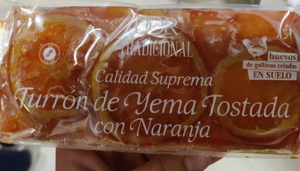 Turrón de yema tostada con naranja