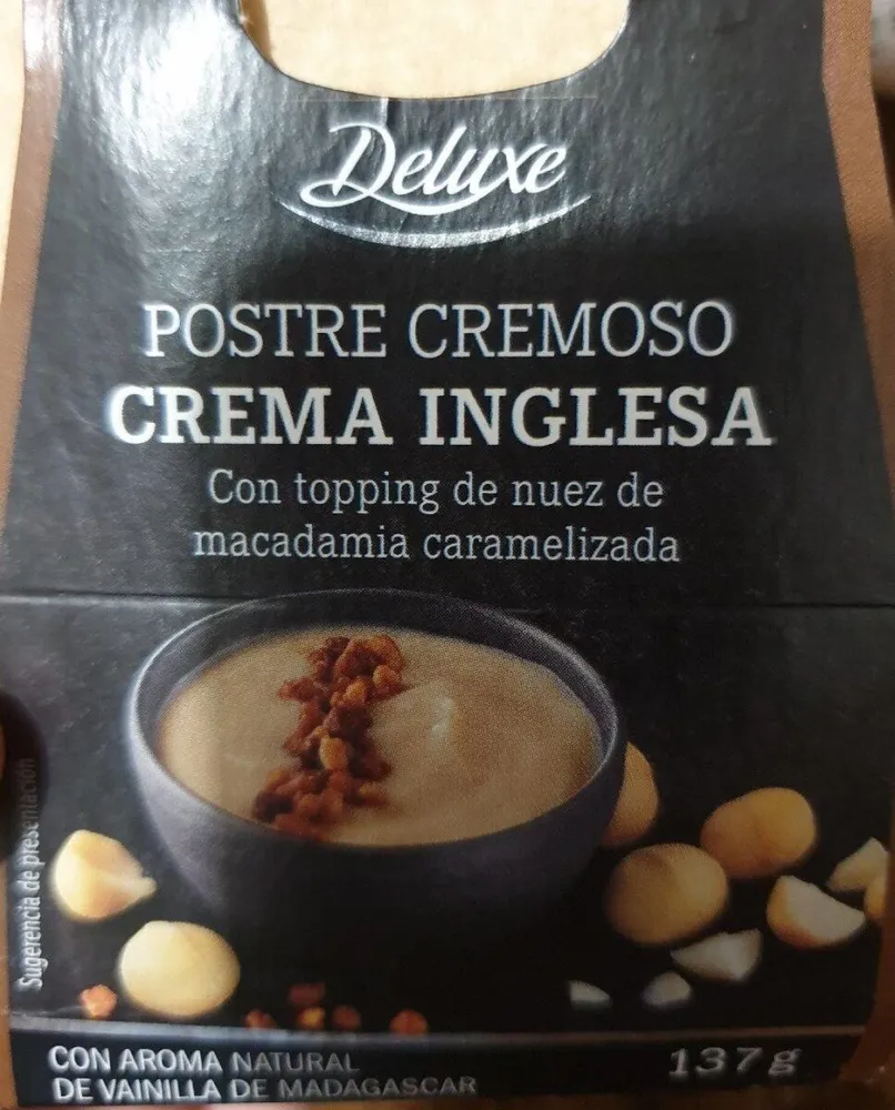 Postre Crema Inglesa Topping nuez