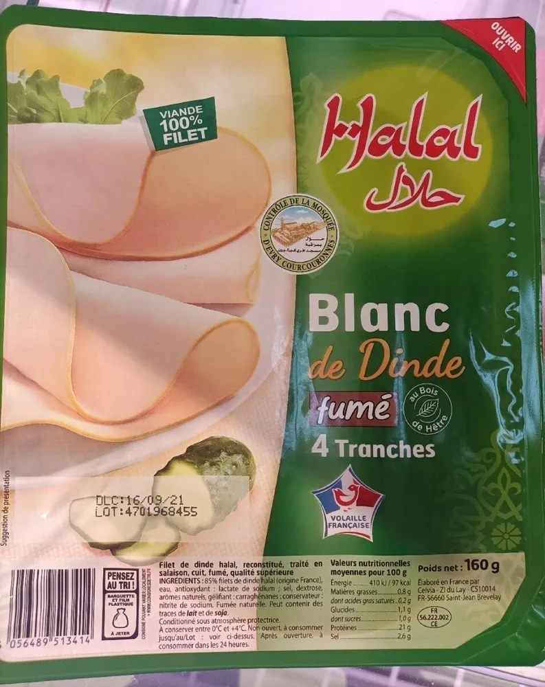 Blanc de Dinde fumé 4 tranches Halal