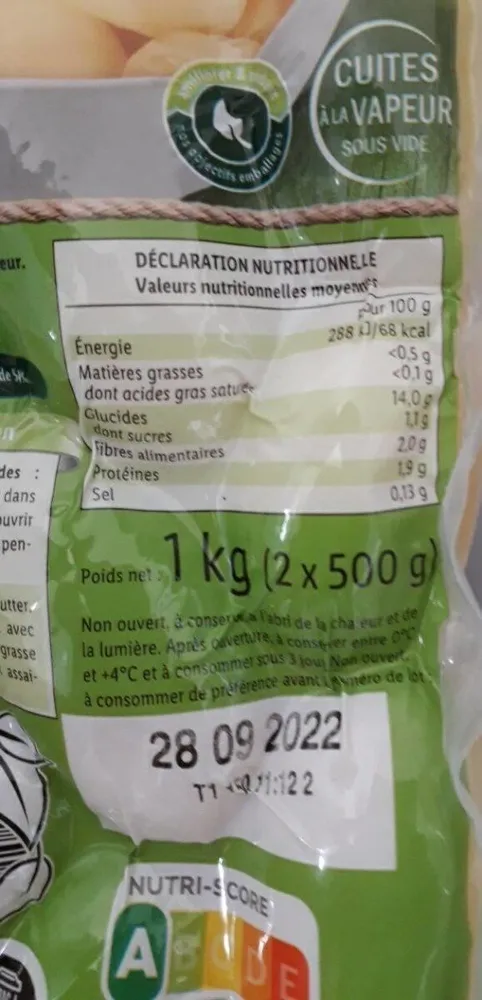 pomme de terre épluchée
