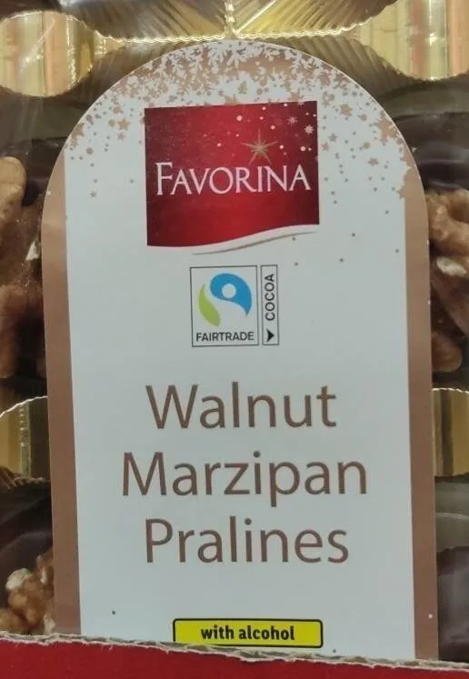 Walnut marzipan praline
