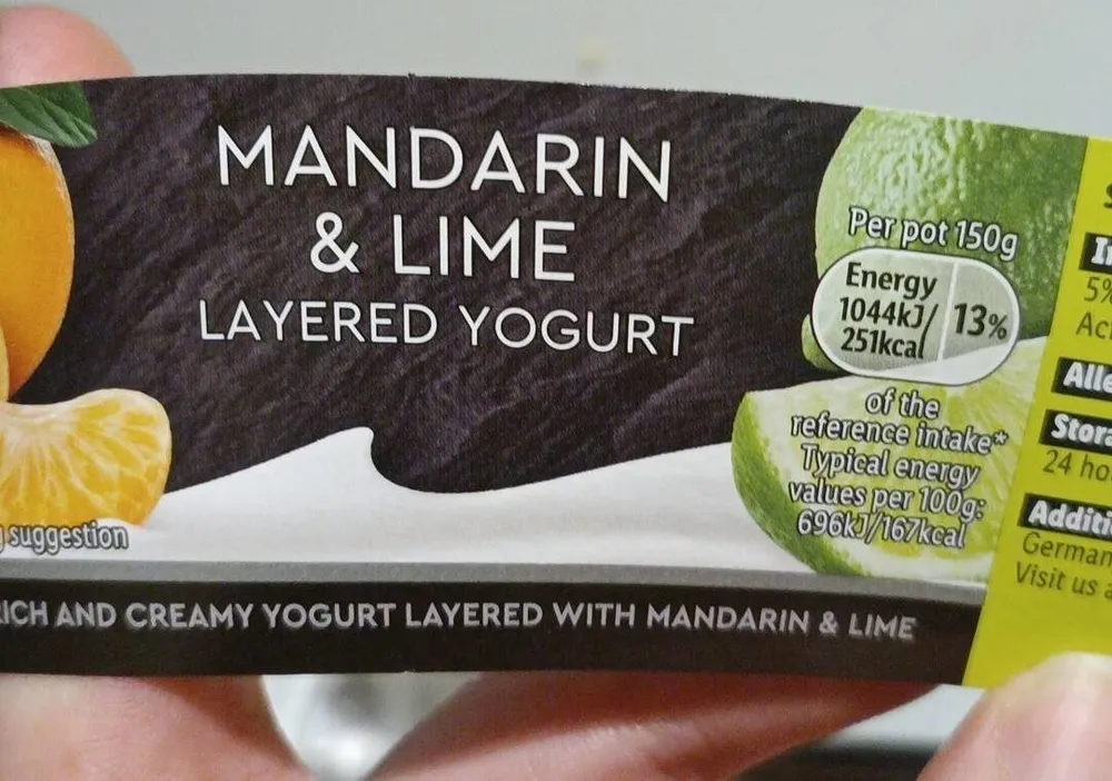 Mandarin & lime layered yogurt
