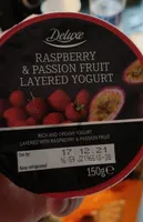 Raspberry and passion fruit layered yogurt