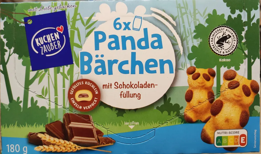 6x Panda Bächen mit Schokoladenfüllung
