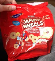 Mini Jammy Wheels Mini shortcake biscuits with a raspberry flavour filling