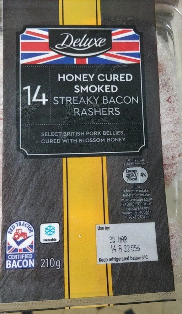 Smoked honey cured streaky bacon rashers