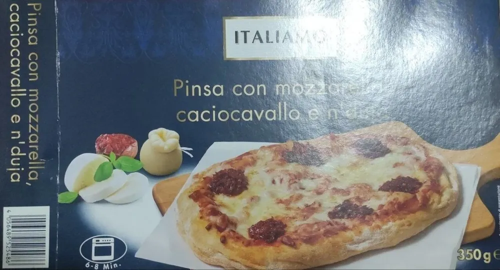Pinsa con mozzarella caciocavallo e nduja