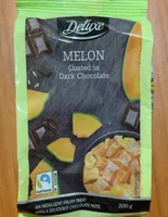 Melon coated in dark chocolate