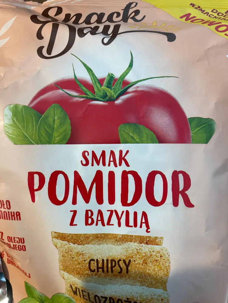 Chipsy wielozbożowe smak pomidor z bazylią
