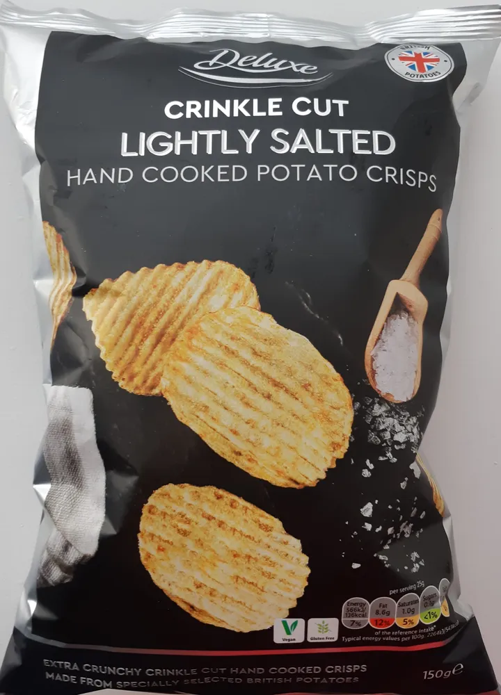 RIDGE CUT SEA SALTED HAND COOKED POTATO CRISPS