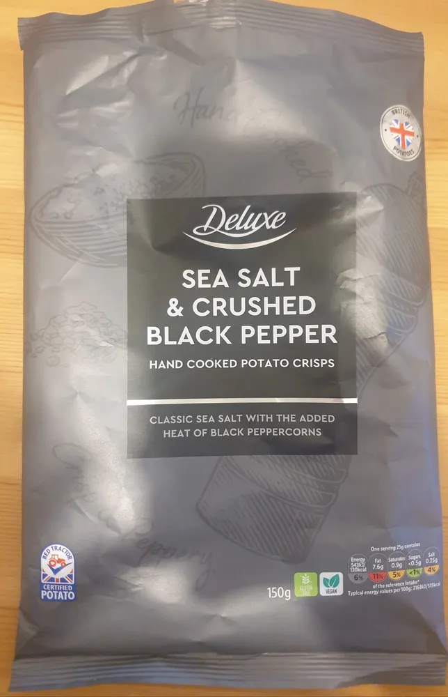 Sea Salt & Crushed Black Pepper Hand Cooked Potato Crisps
