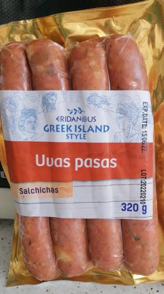 Salchichas uva pasa
