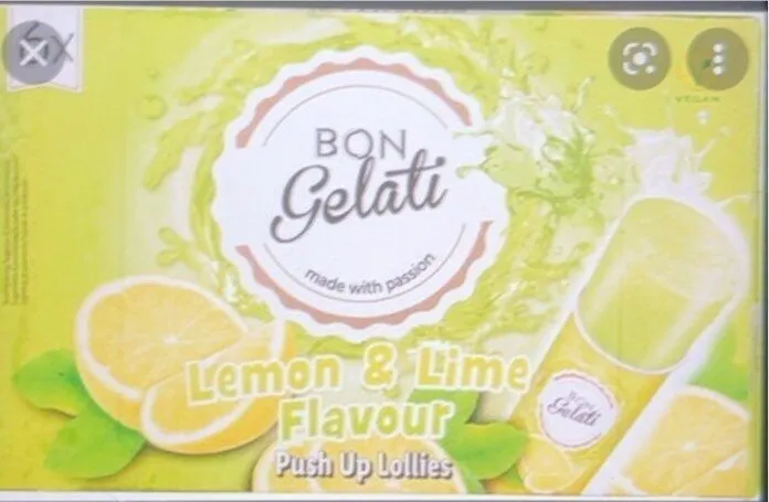 Helado sorbete de lima y limón