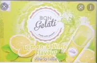 Helado sorbete de lima y limón