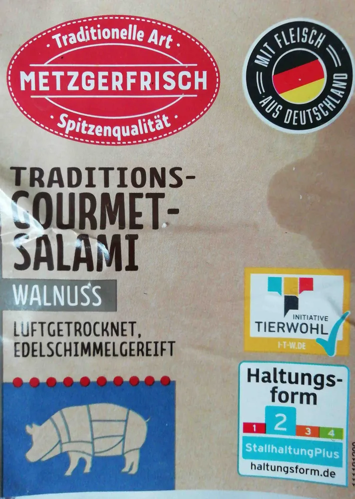 Traditions-Gourmet-Salami, Walnuss, luftgetrocknet, edelschimmelgereift
