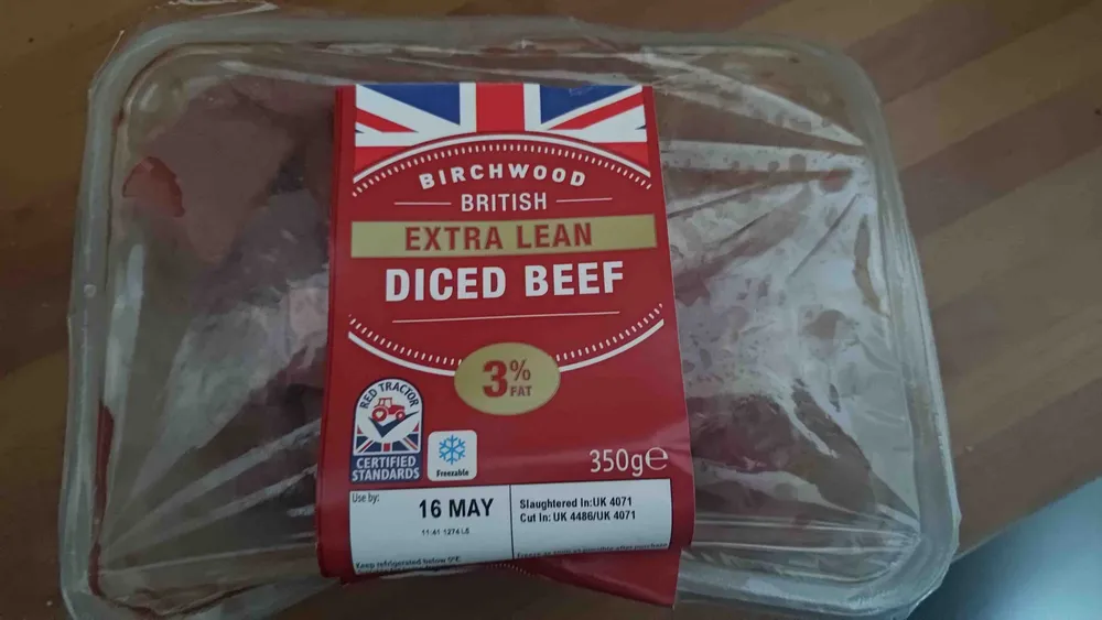 Extra lean diced beef