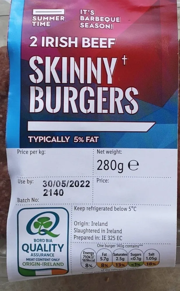 2 Lean Beef Burgers