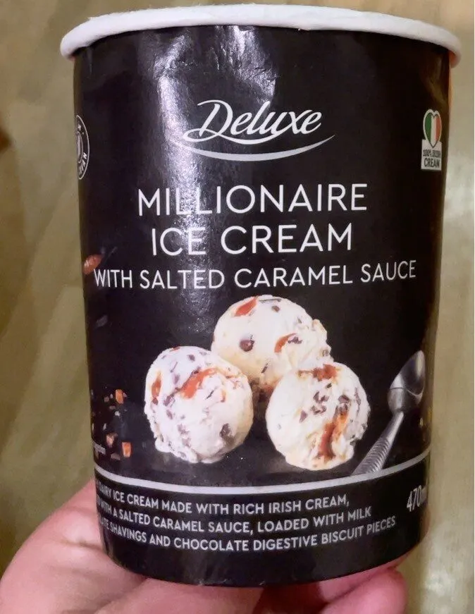 Millionaire Ice Cream with salted caramel sauce