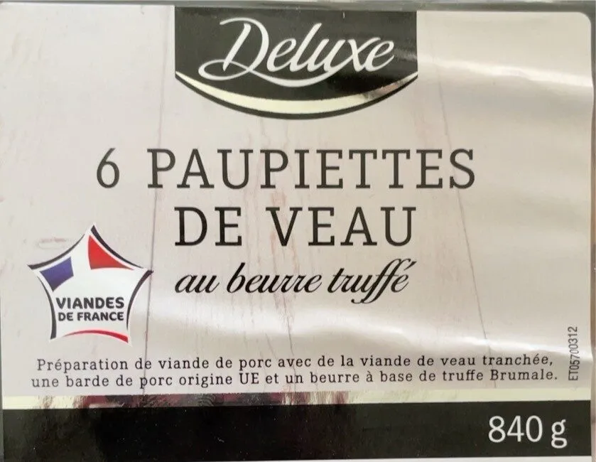 6 paupiettes de veau au beurre truffé