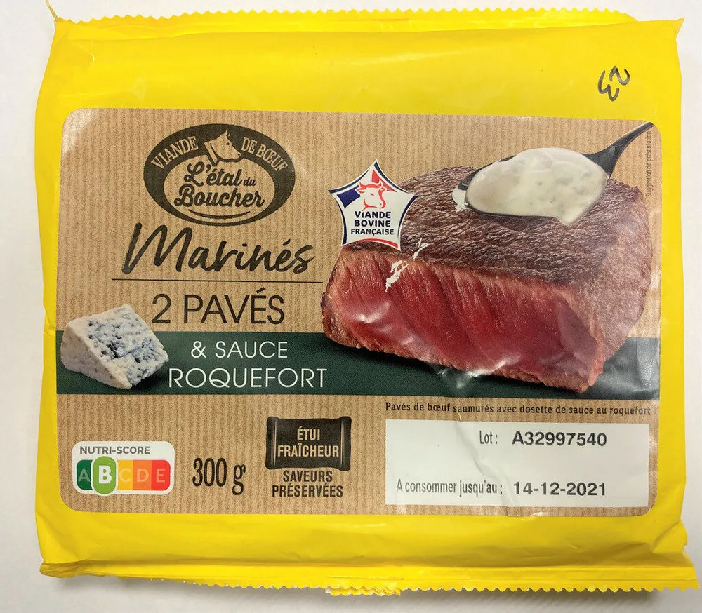 Pavés de bœuf marinés & sauce roquefort