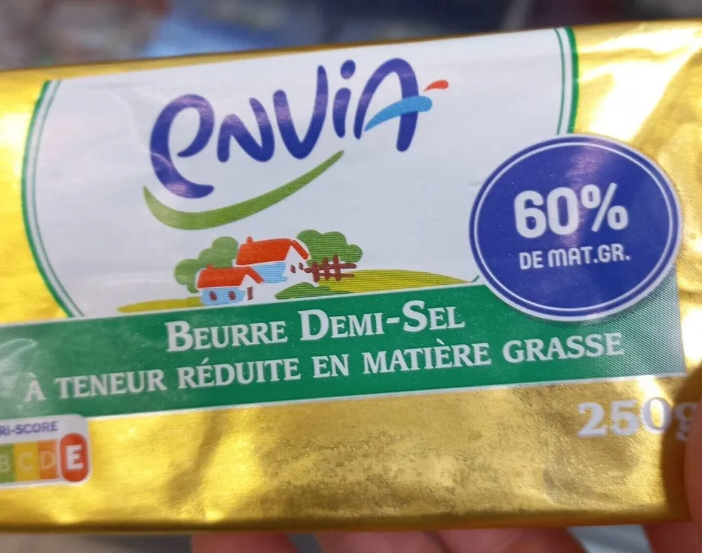 Beurre demi sel teneur réduite en matière grasse