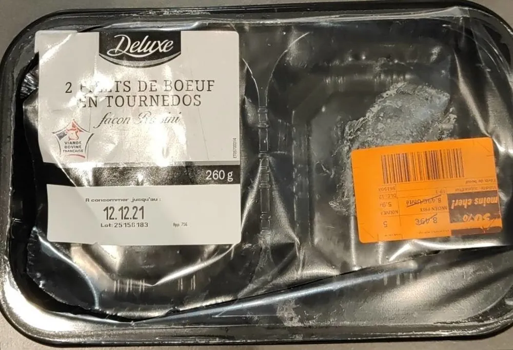 2 filets de boeuf en tournedos - façon Rossini