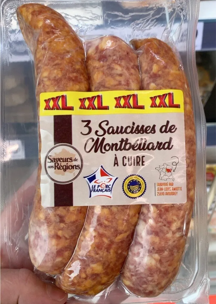 3 saucisses de montbeliard