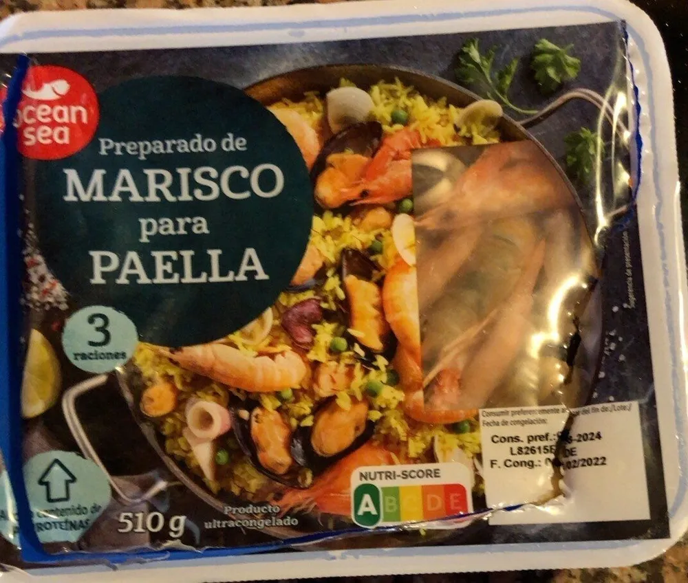 Preparado de marisco para paella