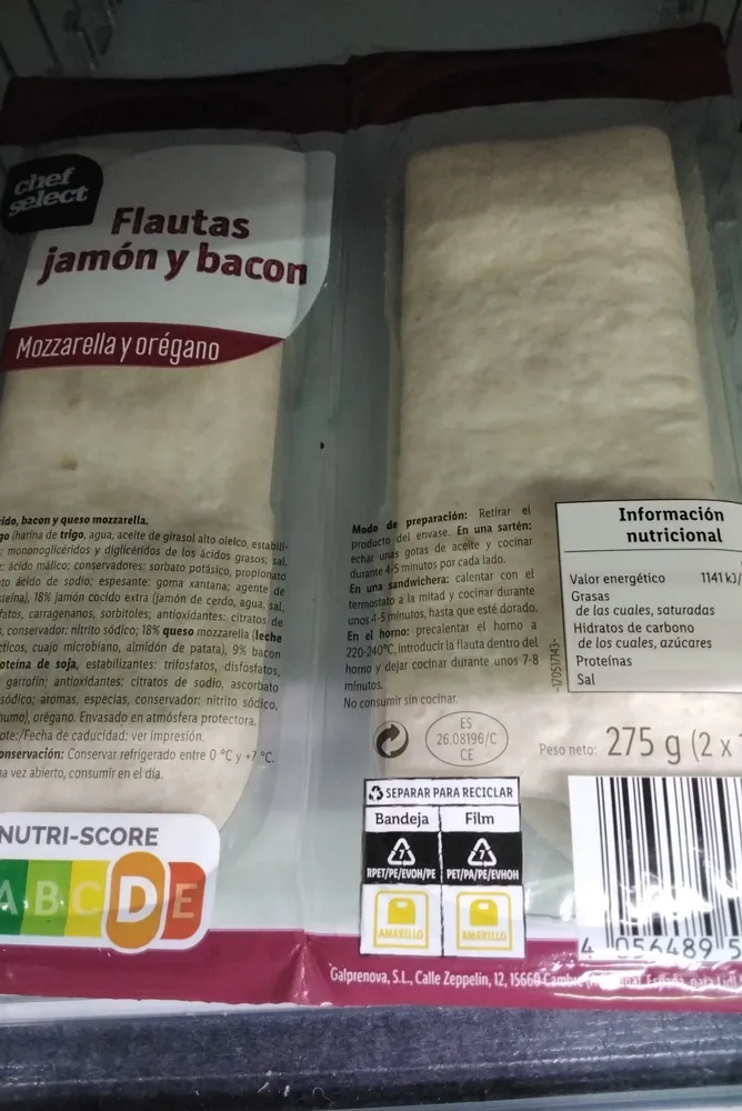 flauta jamon queso