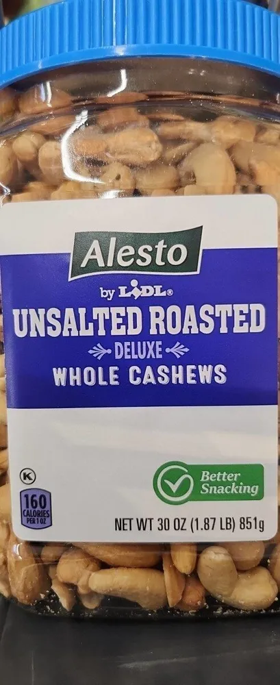 Unsalted Roasted Deluxe Whole Cashews