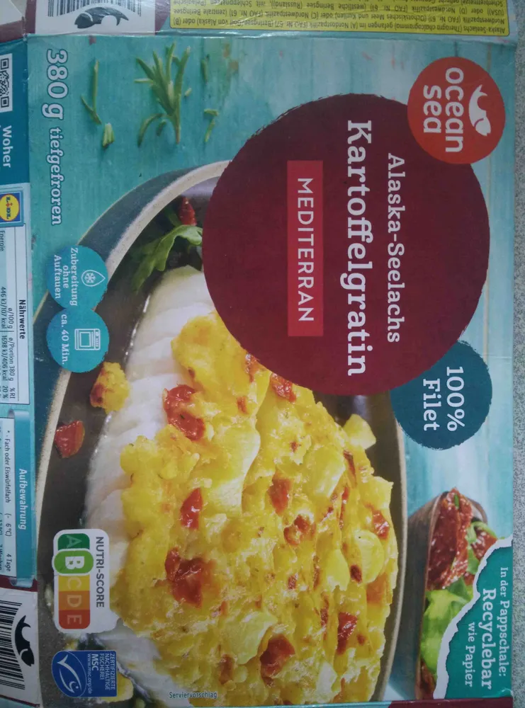 Alaska-Seelachs Kartoffelgratin Mediterran