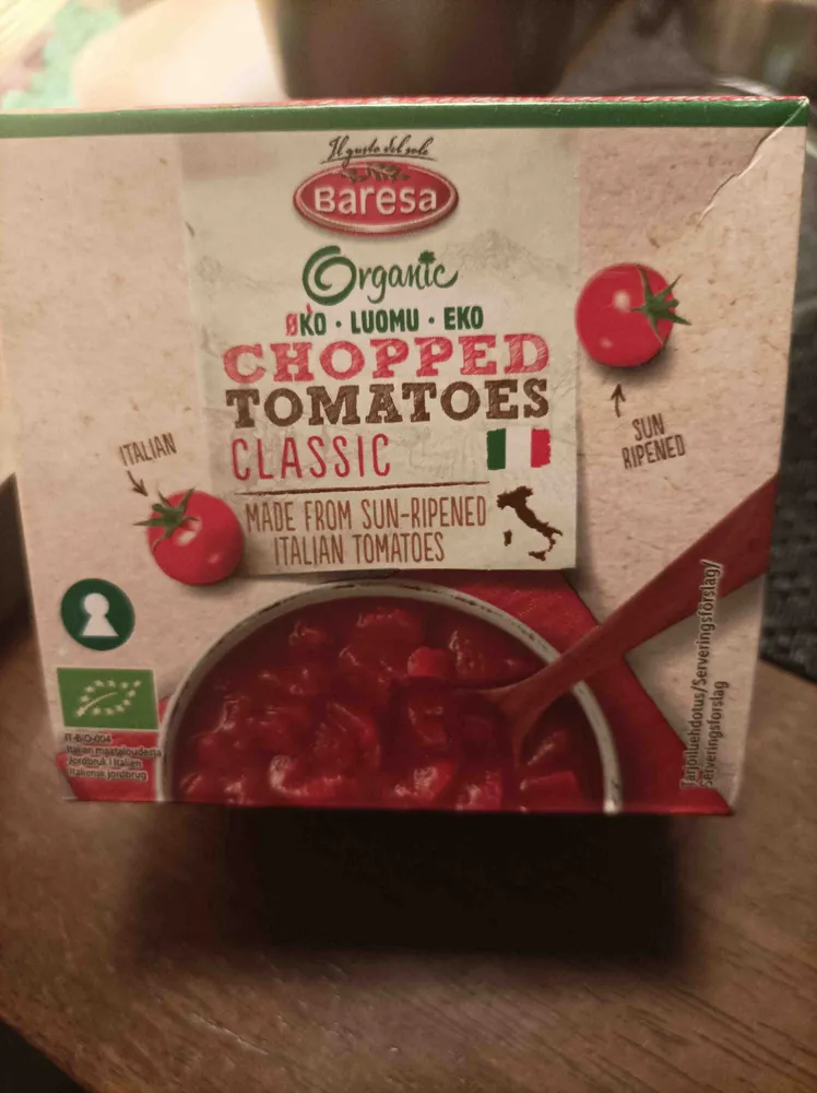 Organic chopped tomatoes