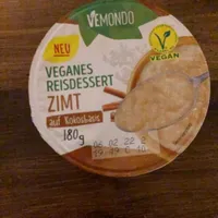Veganes Reisdessert Zimt auf Kokosbasis