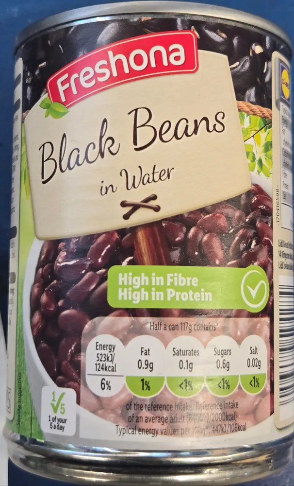 Black beans in water