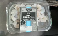 Raw jumbo king prawns