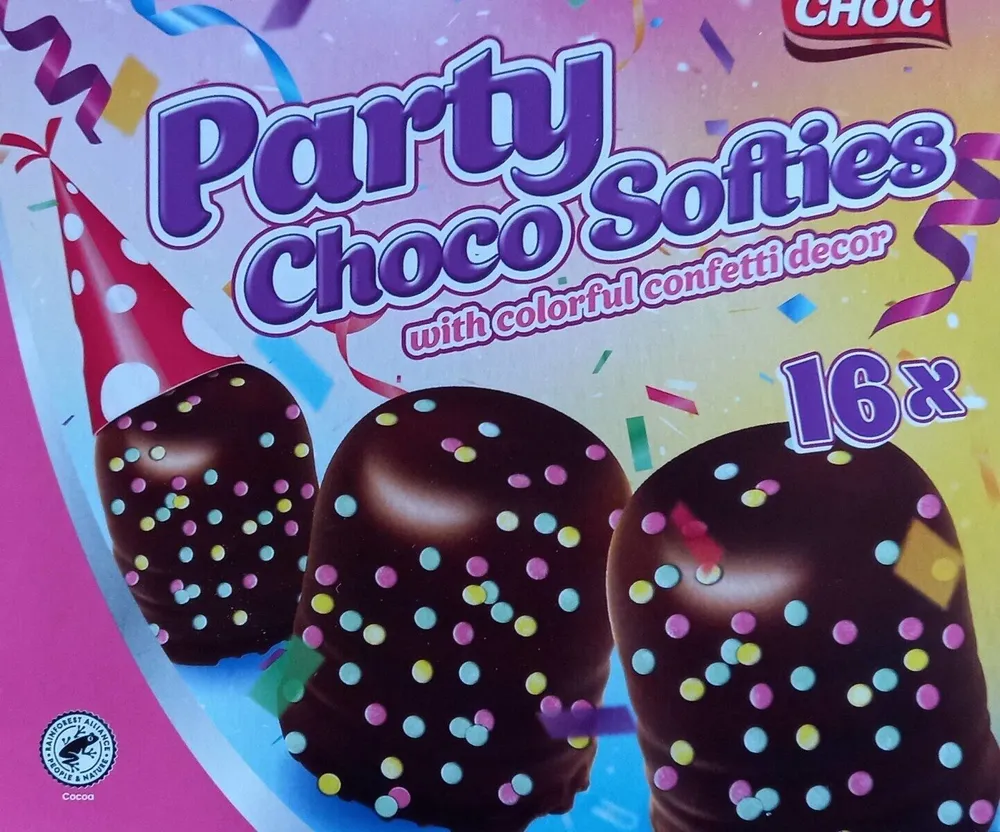 Party choco softies with colorful confetti decor