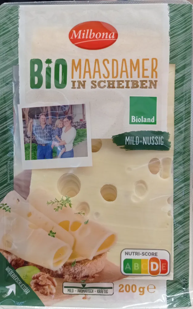 Maasdamer Bio in Scheiben