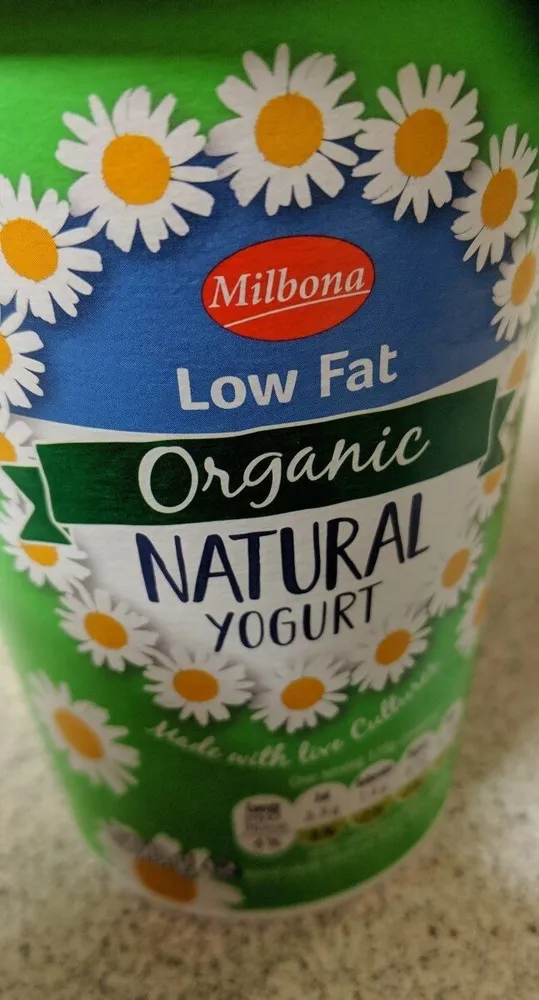Organic natural yogurt low fat
