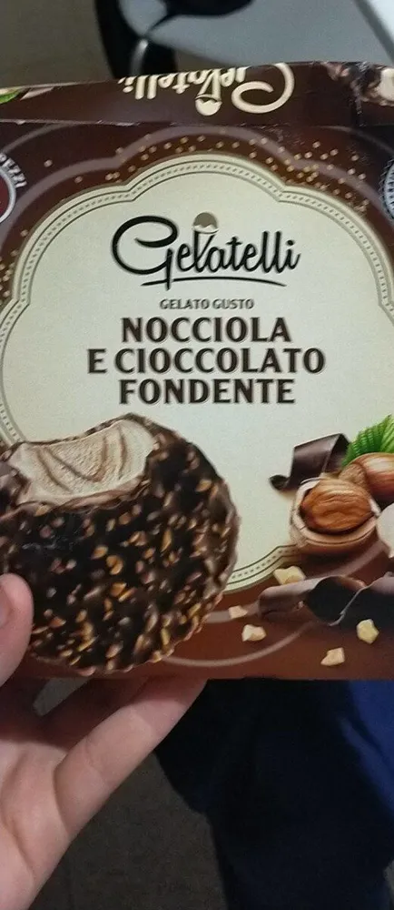 Gelato gusto nocciola e cioccolato fondente