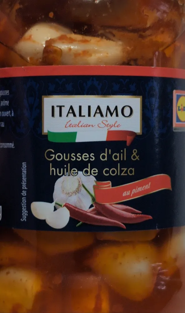 Gousses d'ail & huile de colza