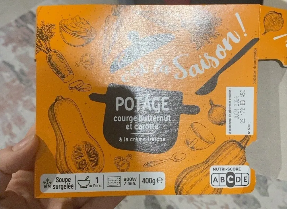 Potage courge butternut & carotte
