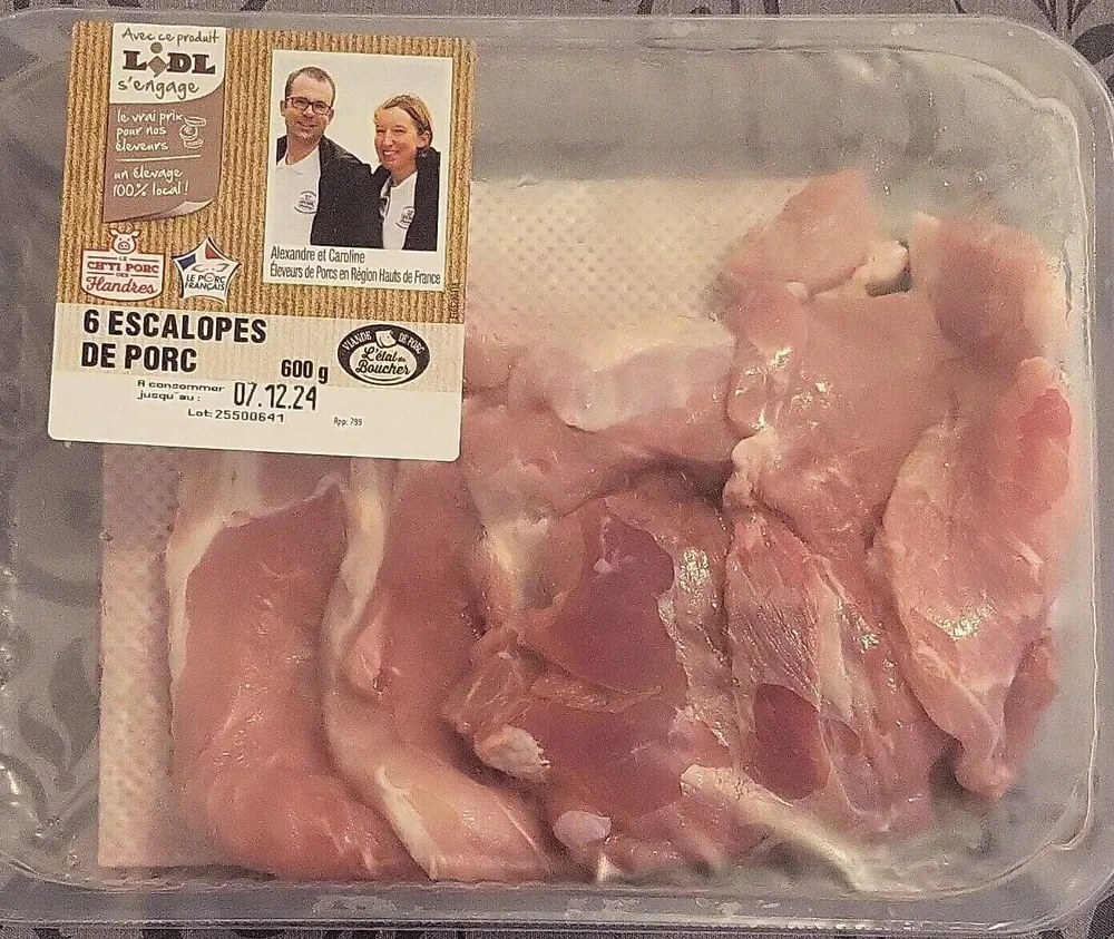 Escalopes de jambon de porc